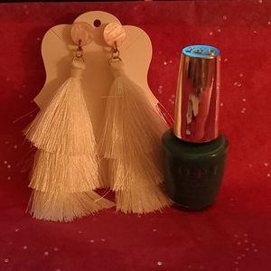 Pink shell tassle earrings